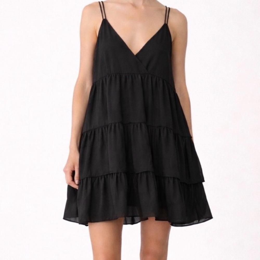 Apiece Apart Black Canyons Tiered Dress, size 2